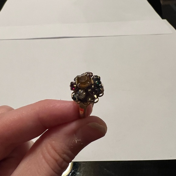 Fruit salad rhinestone Judy Lee adjustable ring - Picture 7 of 8